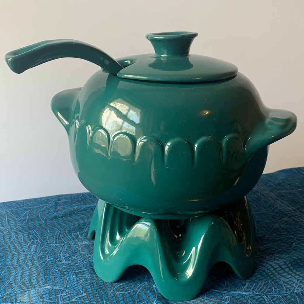 Teal Frankoma Soup Tureen